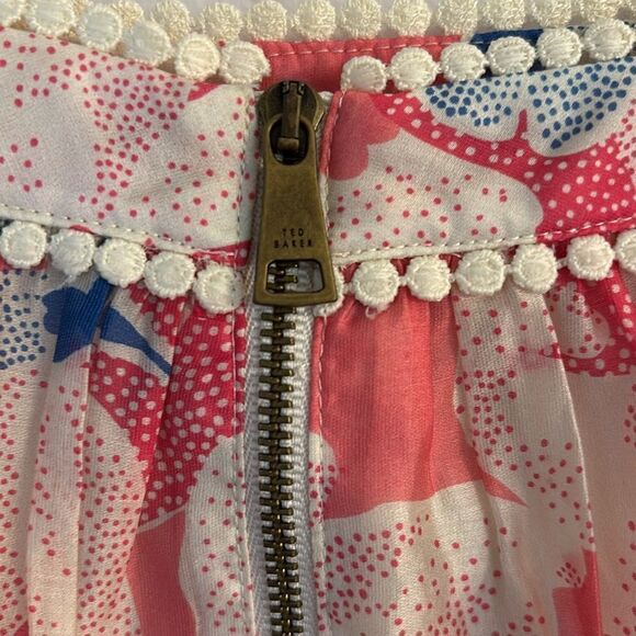 NWT Ted Baker Tabitha Pink Floral Tiered Full Mini Skirt Size 2 - Picture 8 of 12